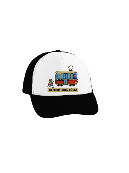Za mnou holky běhají kšiltovka truckerka Black cap