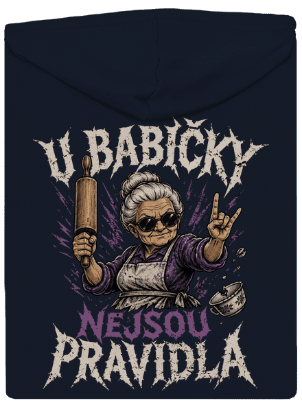 U babičky dámská mikina na zip Navy Mal