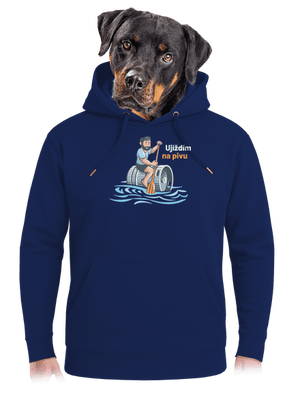 Ujíždím na pivu unisex mikina premium Navy