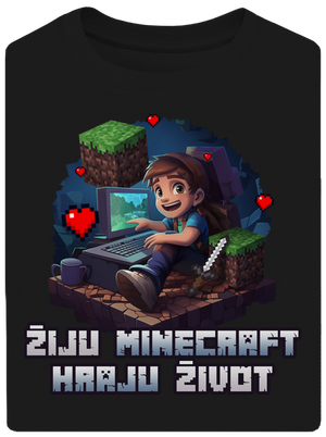 Žiju Minecraft unisex tričko oversized Black