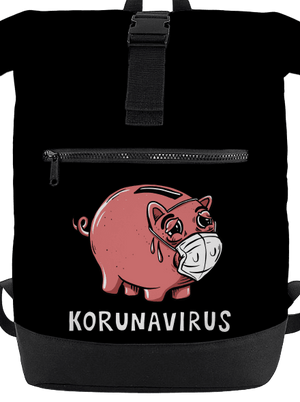 Korunavirus v kasičce batoh Black