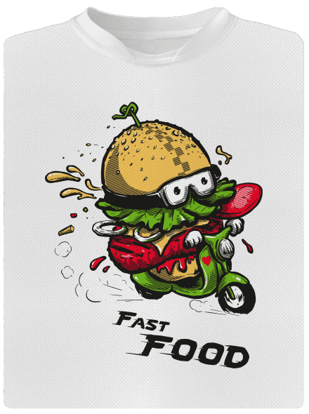 Fast Food dětské sportovní tričko White