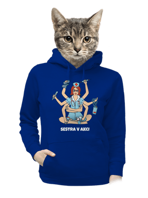 Sestra v akci dámská mikina klokanka Royal Blue Mal