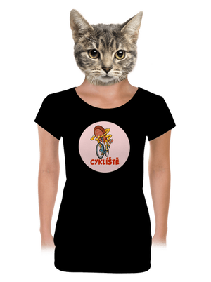 Cyklíště dámské tričko s lemem Black
