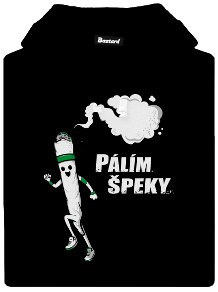 Pálím špeky pánská mikina klokanka Black