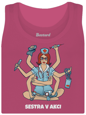 Sestra v akci dámské tílko klasické Magenta