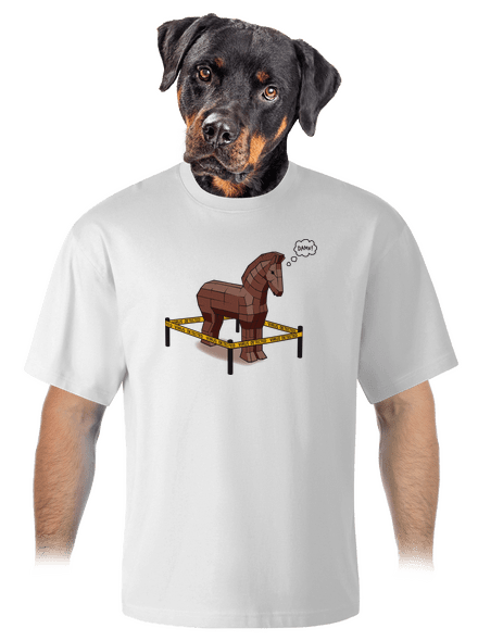 Trojský kůň unisex tričko oversized White