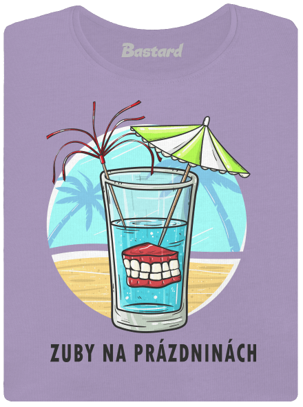 Zuby na prázdninách dámské tričko s lemem Lavender