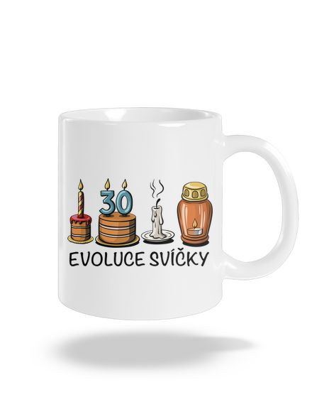 Evoluce svíčky klasický hrnek White