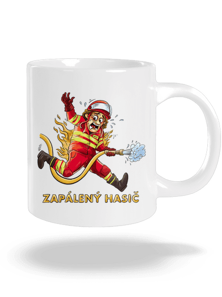 Zapálený hasič a hasička velký hrnek White