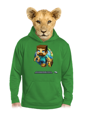 B17: Minecraft dětská mikina klokanka Kelly Green AWD