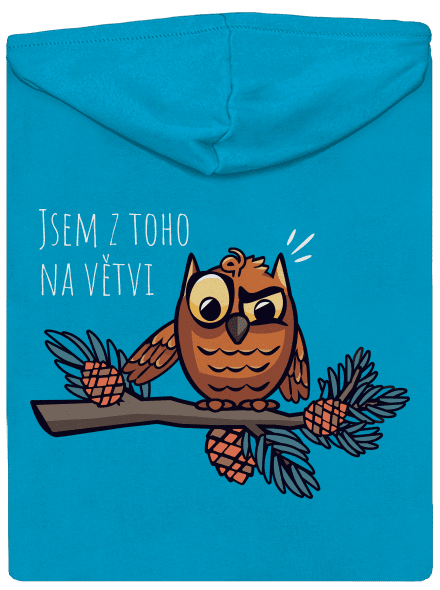 Jsem na větvi dámská mikina na zip Blue Atol