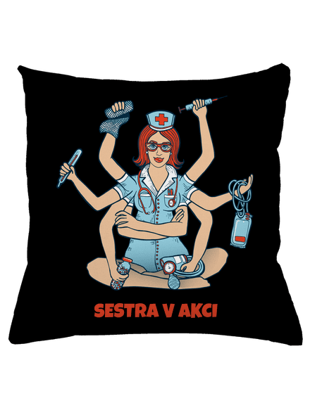 Sestra v akci polštář Black