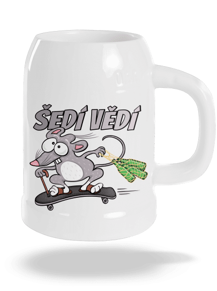 Šedí vědí - myšák půllitr White
