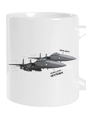 Stíhačka nestíhá velký hrnek White