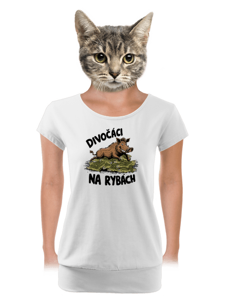 Divočáci na rybách dámské tričko s lemem White