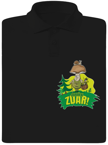 Houbaření zdar pánská polokošile Black