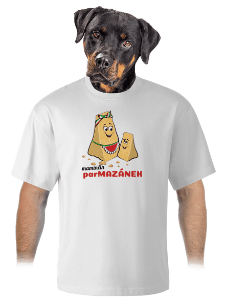 Maminčin Parmazánek unisex tričko oversized White