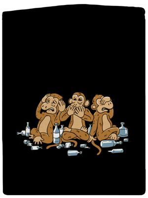 Trojnásobná opice pánská mikina na zip Black