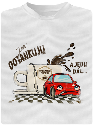 Dotankuju a jedu pánské sportovní tričko White