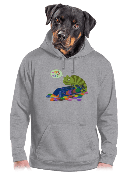 Zmatený chameleon pánská mikina klokanka Light Melange