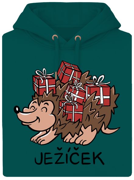 Ježíček unisex mikina premium Emerald Green