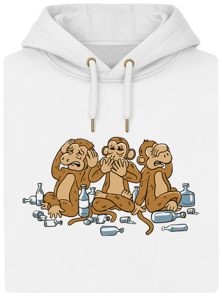 Trojnásobná opice unisex mikina premium Snowwhite