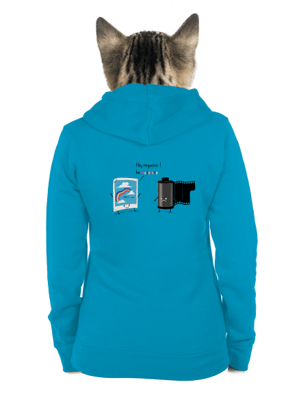 Buď pozitivní dámská mikina na zip Blue Atol
