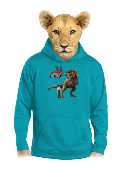 Komisař T-Rex dětská mikina klokanka Hawaiian Blue