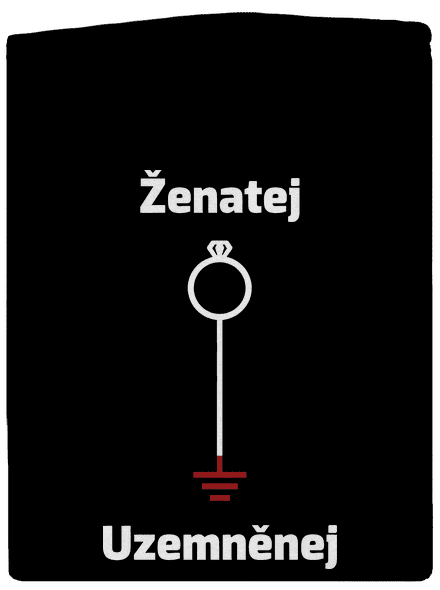 Ženatej a uzemněnej pánská mikina na zip Black