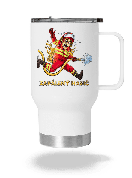 Zapálený hasič a hasička termohrnek White