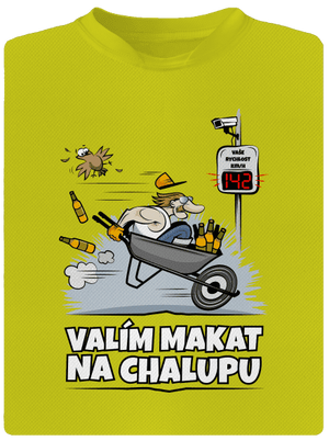 Valím na chalupu pánské sportovní tričko Neon Yellow
