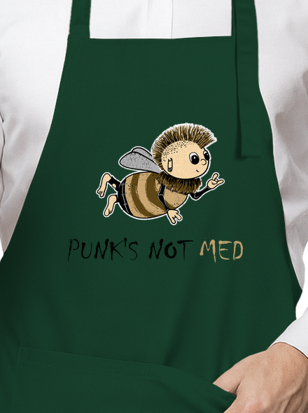 Punks Not Med zástěra Bottle Green