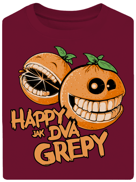 Happy grepy unisex tričko oversized Garnet