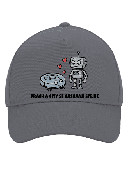 Láska mezi roboty kšiltovka baseballka Graphite grey