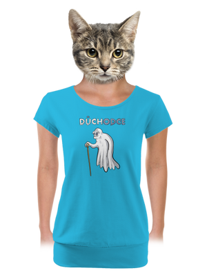 Duch důchodce dámské tričko s lemem Blue Atol