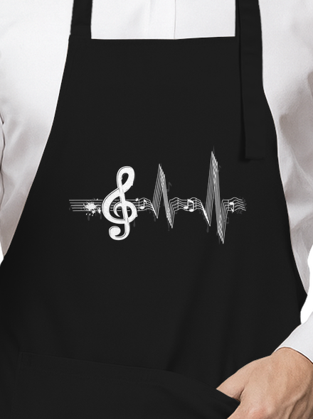 Žiju muzikou zástěra Black