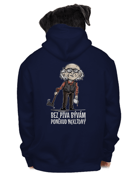 Neklidný bez piva pánská mikina na zip Navy
