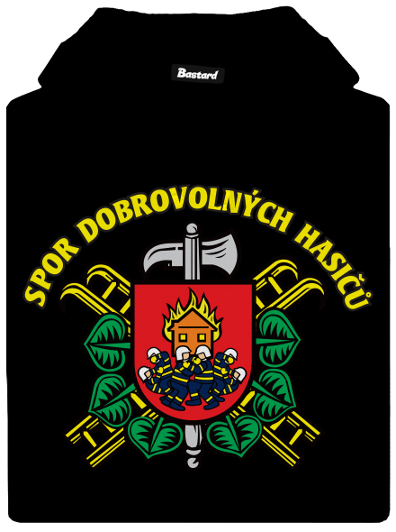 Spor dobrovolných hasičů pánská mikina klokanka Black