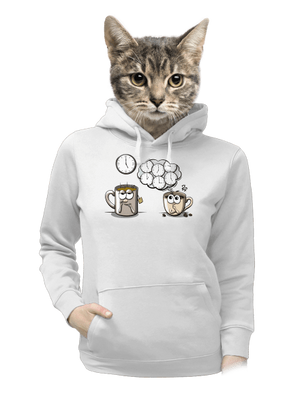 Čaj o páté, káva stále dámská mikina klokanka White