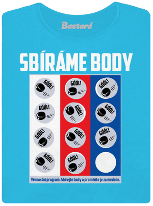 Sbíráme body - hokej dámské tričko s lemem Blue Atol