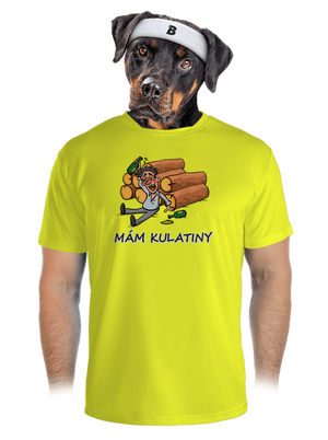 Mám kulatiny pánské sportovní tričko Neon Yellow