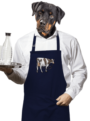 Cow drink zástěra Navy