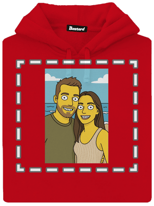 Simpsonovi z vlastní fotky pánská mikina klokanka Red