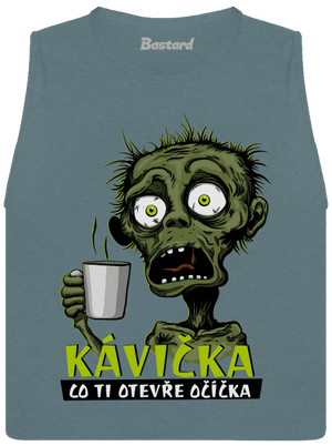 Zombie kávička dámské tílko volné Heather Deep Teal