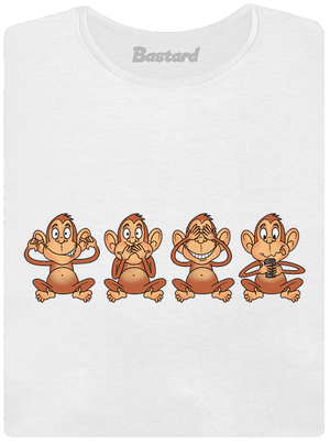 Opička s mobilem dámské tričko s lemem White