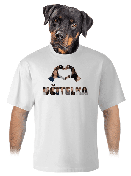 Nápis pro učitele z vlastních fotek unisex tričko oversized White