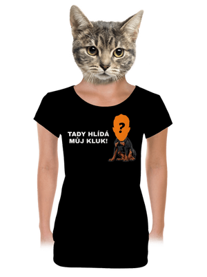 Tady hlídám já dámské tričko s lemem Black