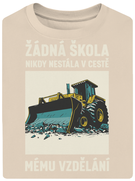 Žádná škola unisex tričko oversized Almond