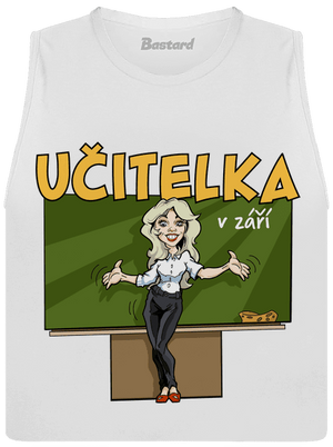 Učitelka v září dámské tílko volné White
